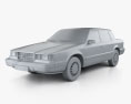 Dodge Dynasty 1993 3D-Modell clay render