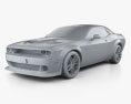 Dodge Challenger SRT Hellcat WideBody with HQ interior 2020 3d model clay render