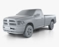 Dodge Ram 3500 Regular Cab pickup 2014 3D модель clay render