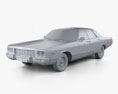 Dodge Polara Custom 세단 1973 3D 모델  clay render