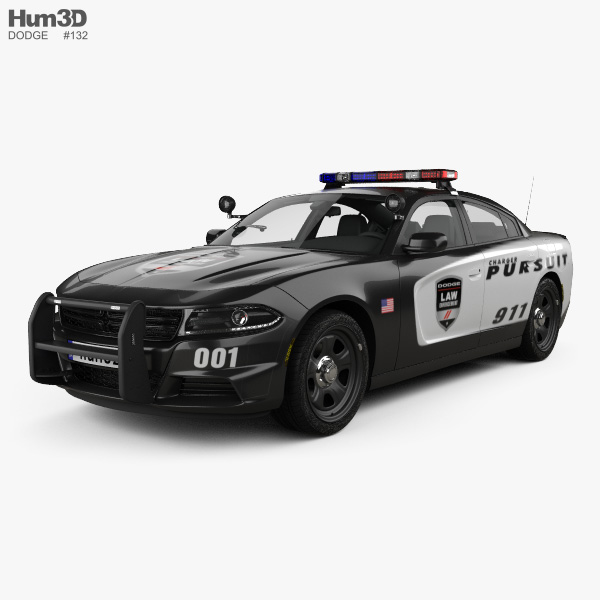 Dodge Charger Police avec Intérieur 2015 Modèle 3D