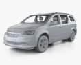 Dodge Grand Caravan with HQ interior 2011 3d model clay render