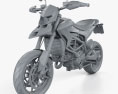 Ducati Hypermotard 2013 3d model clay render