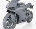 Ducati 1199 Panigale 2012 3d model clay render
