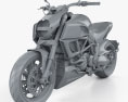 Ducati Diavel 2011 3d model clay render