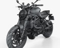 Ducati Monster 1200 R 2016 3d model wire render