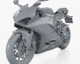 Ducati Panigale V2 2021 3D-Modell clay render