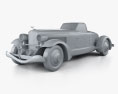 Duesenberg SJ Boattail Speedster 1933 3D-Modell clay render