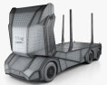 Einride T-log Log Truck 2021 3d model wire render
