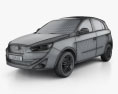 FAW Oley 5-door hatchback 2017 3d model wire render