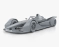 FIA Gen2 Formula E 2019 3D-Modell clay render