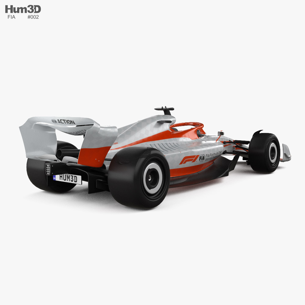 FIA F1 Car 2022 3D模型 后视图