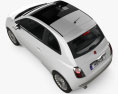 Fiat 500 2012 3d model top view