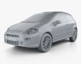 Fiat Punto Evo 3-door 2012 3d model clay render