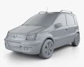 Fiat Panda 2012 3d model clay render