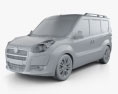 Fiat Nuovo Doblo Combi 2014 3D 모델  clay render