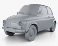 Fiat 500 1970 3D-Modell clay render