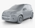 Fiat Panda 2014 3D模型 clay render