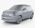 Fiat 500L 2015 3D модель clay render