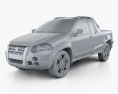 Fiat Strada Crew Cab Adventure 2014 3d model clay render