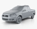 Fiat Strada Crew Cab Trekking 2014 3d model clay render