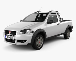 3D model of Fiat Strada Crew Cab Working 2014
