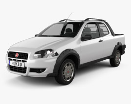 3D model of Fiat Strada Long Cab Working 2014