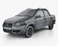 Fiat Strada Long Cab Working 2014 3d model wire render