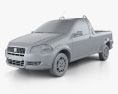 Fiat Strada Short Cab Working 2014 3d model clay render