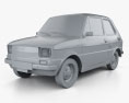 Fiat 126 2000 3d model clay render