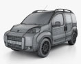 Fiat Fiorino Combi 2014 3D模型 wire render