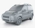 Fiat Fiorino Combi 2014 3d model clay render