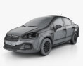 Fiat Linea 2014 3d model wire render