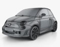 Fiat 500 Abarth 2014 Modèle 3d wire render