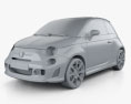 Fiat 500 Abarth 2014 Modèle 3d clay render