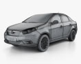 Fiat Siena 2015 3D 모델  wire render