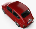 Fiat 600 D 1960 3d model top view