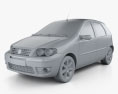 Fiat Punto 5-door 2010 3d model clay render