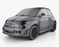 Fiat 500 Abarth 595 Turismo 2017 3d model wire render