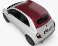 Fiat 500 C 2014 3d model top view