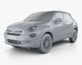 Fiat 500X 2017 3d model clay render