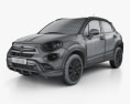 Fiat 500X Cross 2017 3d model wire render