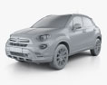 Fiat 500X Cross 2017 3d model clay render