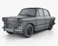 Fiat 1200 Granluce 1957 3d model wire render