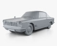 Fiat 2300 S coupe 1961 3d model clay render