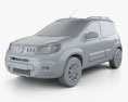 Fiat Uno Way 2018 3d model clay render