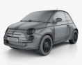 Fiat 500 Trendy 2018 3d model wire render