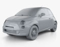 Fiat 500 Trendy 2018 3d model clay render