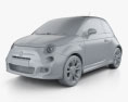 Fiat 500 Sport 2017 3d model clay render