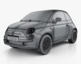 Fiat 500 C San Remo 2017 3D-Modell wire render